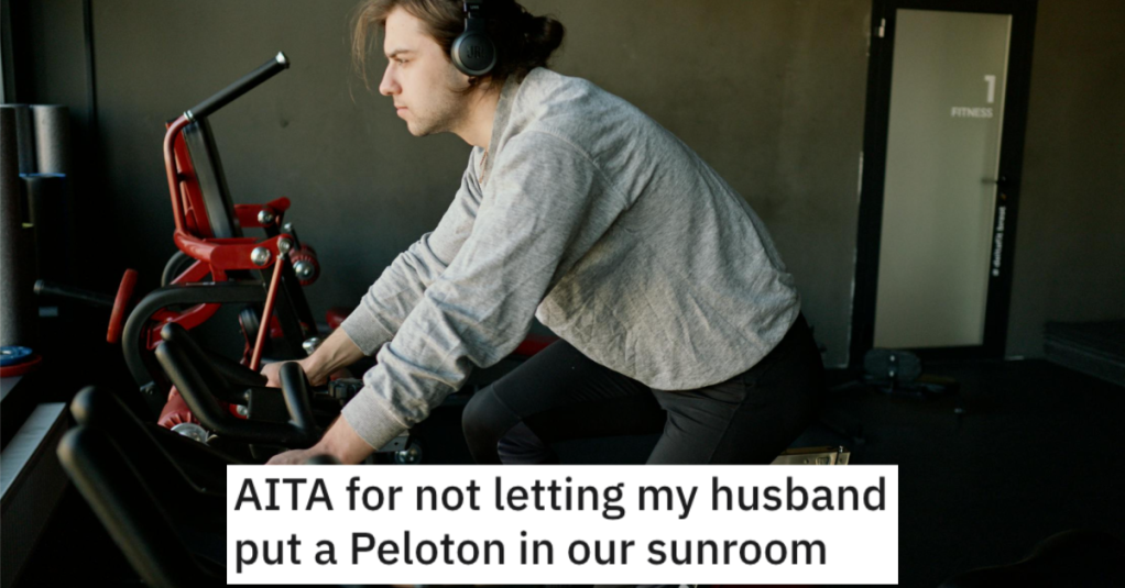 Husband Wants To Cram His Peloton Bike In Their Tiny Sunroom, But His Wife Refuses To Let Him Intrude On Her Yoga Space
