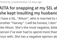Her Sister-In-Law Refused To Stop Insulting Her Husband, So She Snapped Back And Pointed Out Brother-In-Law’s Infidelity