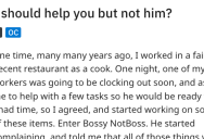Bossy Employee Tells New Cook To Stop Helping Because That Wasn’t His Job, So Cook Makes Sure That Employee Doesn’t Get The Help They Need