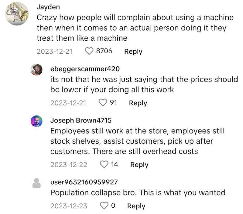 Zara Comment 2 I Should Be Getting An Employee Discount!   Man Complain About Self Checkout Process And Having To Do Work Only Employees Should Do