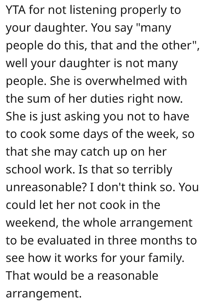 College Comment 1 Daughter Asks To Renegotiate Her Chores For Rent Deal So She Has Time To Study, But Her Father Completely Loses It