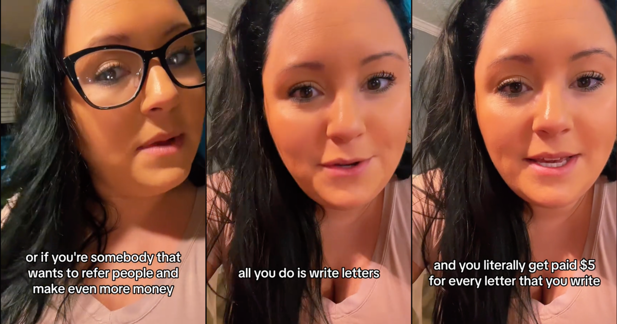 Woman Reveals The Up And Coming Side Hustle That Has People Writing Letters For Money. - 'It takes about 4 minutes from start to finish.'