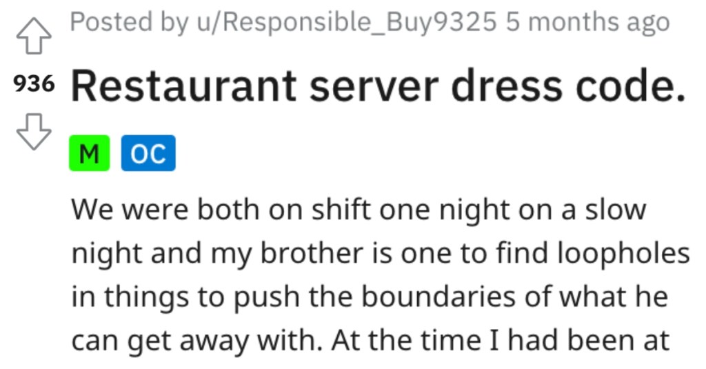 Managers Insist A Waiter Wear A Belt At Work, So He Decides To Strap One Across His Chest "Rambo Style" To Adhere To The Dress Code