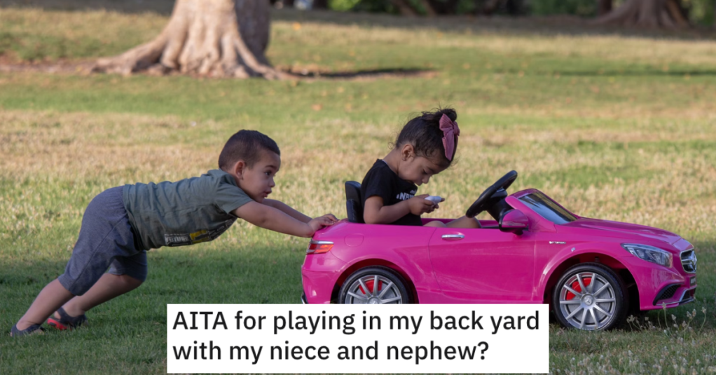 Neighbors Get Angry With Uncle When He Plays A Noisy Game With His Niece And Nephew On A Hot Summer's Day