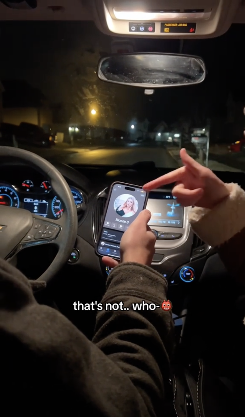 Cheater SS 4 Her Boyfriend Steps Out Of Car To Take A Call, But His CarPlay Ends Up Exposing Him As A Cheater.   Does he realize we can literally see who hes talking to?