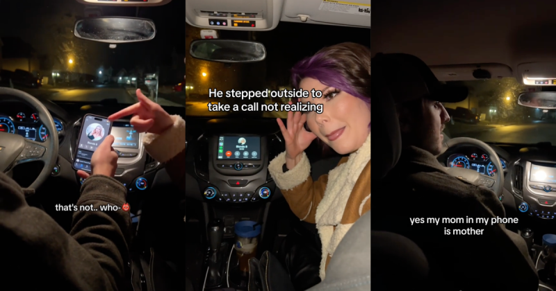 Cheater Thumb In Text e1710107491875 Her Boyfriend Steps Out Of Car To Take A Call, But His CarPlay Ends Up Exposing Him As A Cheater.   Does he realize we can literally see who hes talking to?
