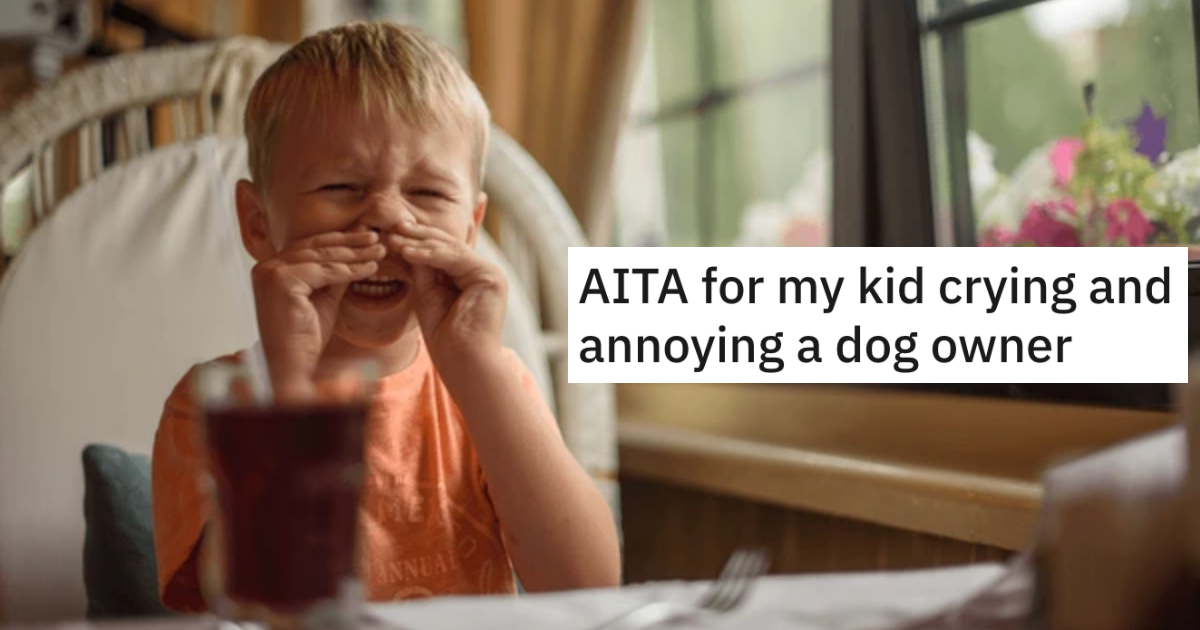 Untrained Dog Makes A Toddler Start Crying, So The Dog Owner Suggest That The Kid And Parents Get Lost
