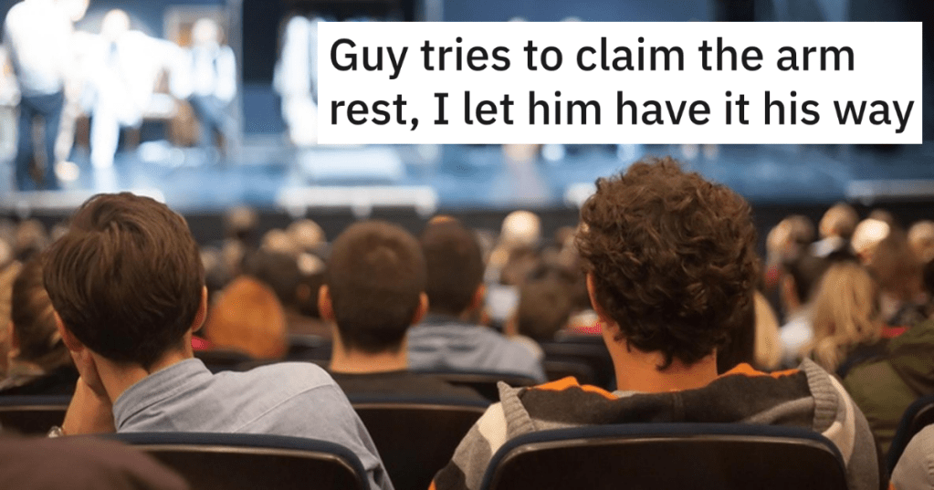 Entitled Old Man Claims Entire Armrest During Broadway Show, So Woman Gets Her Revenge By Making Him As Uncomfortable As She Can