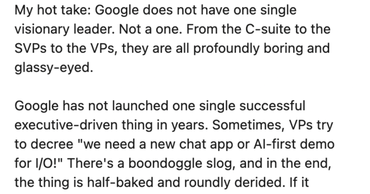 GoogleAIRuiningEverything Most Businesses Have No Idea What To Do With Artificial Intelligence Claims Google Insider And Its Ruining The Tech Industry