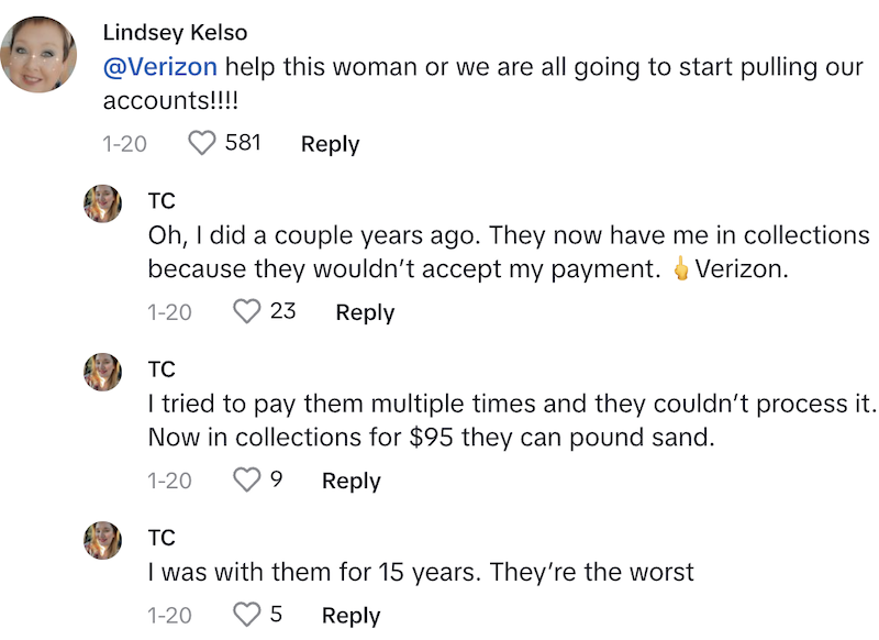 Verizon Comment 5 They hijacked my finances.   Verizon Denies Womans Request For A Refund After Someone Fraudulently Orders 3 Phones On Her Account