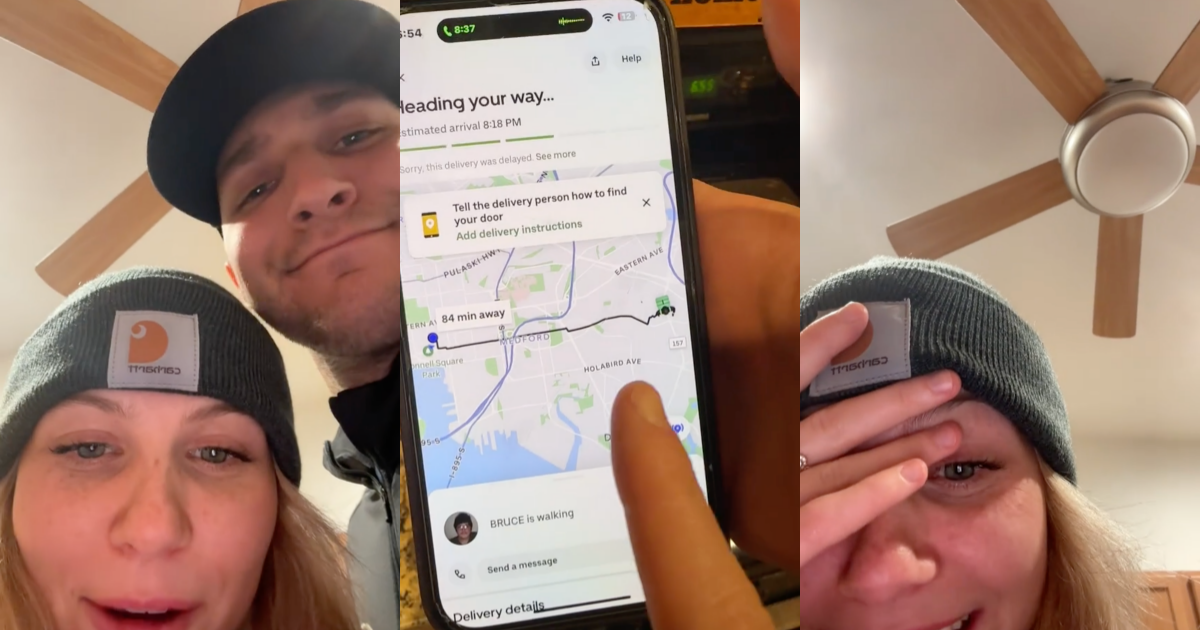 Her UberEats Delivery Says It's Going To Take Over An Hour, And She Realizes The Person Delivering It Is Walking 5 Miles To Her House