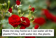 Mom Said To Water All The Plants, So He Nearly Offed Her Roses To Prove A Point