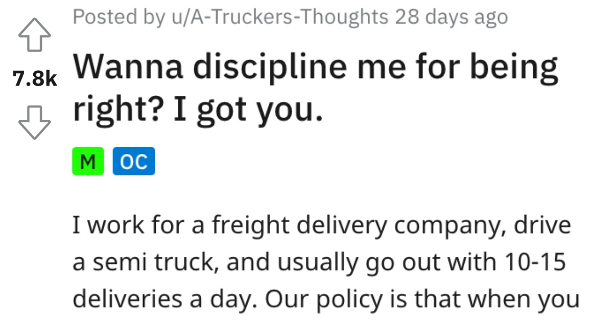 Source: Reddit/AITA/@A-Truckers-Thoughts