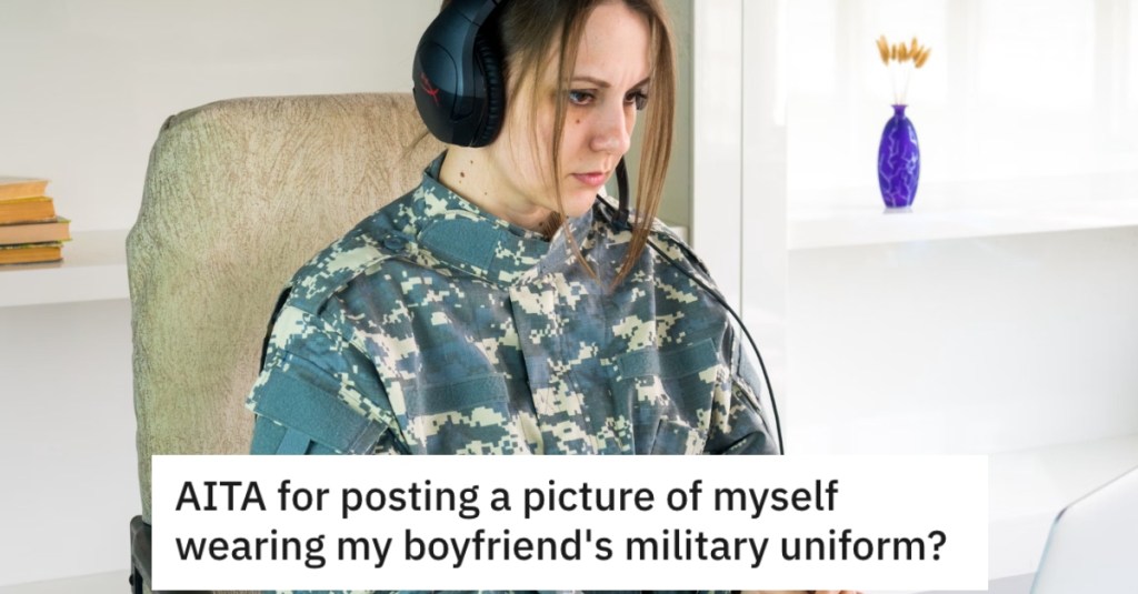 She Posted A Photo Of Herself Wearing Her Boyfriend’s Military Uniform, But He Wasn't Cool With It And Called Her Out