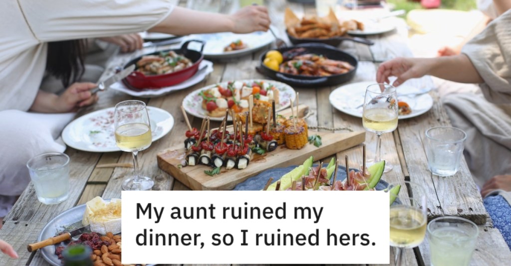 Cruel Aunt Served A Vegetarian A Burger At A Family Dinner. They Responded By Vomiting All Over Her.
