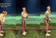 Female Pro Golfer Shows A Guy “Mansplain” How to Swing A Golf Club, And Then She Nails A Shot To Prove A Point