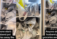 Her Husband Puts Away Groceries In The Laziest Way Possible So She Puts Him On Blast. – ‘He really put powdered tea and salt inside the fridge.’