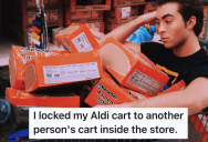 Aldi Shopper Aggressively Blocks The Aisles, So She Locked Their Carts Together And Left Them To Struggle