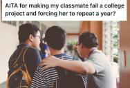 Lazy Classmate Refused To Contribute To A Big Group Project, So They Got Revenge And She Has To Repeat A Year