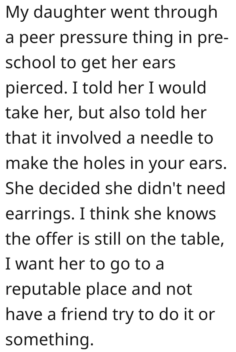Earrings Comment 2 Stepmom Buys Granddaughter Earrings To Force Her To Get Her Ears Pierced, But Her Mom Foils The Plan By Exchanging The Earrings Leaving Her Absolutely Fuming