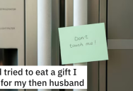 Daughter Teaches Dad A Lesson After He Tries To Eat The Gift She Got For Her Husband , And Ends Up Scaring The Pants Off Of Him