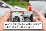 After A Minor Accident A Driver Decided To Lie To Police, So The Other Driver Got His Dashcam Footage And Showed The Cops What Really Went Down