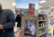 Woman’s Prank Leaves Husband Speechless When She Puts His Most Embarrassing Pictures In Photo Frames All Over Target’s Shelves