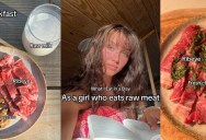 Woman Eats Raw Meat And Drink Raw Dairy Every Day And Her Followers Don’t Know What To Think