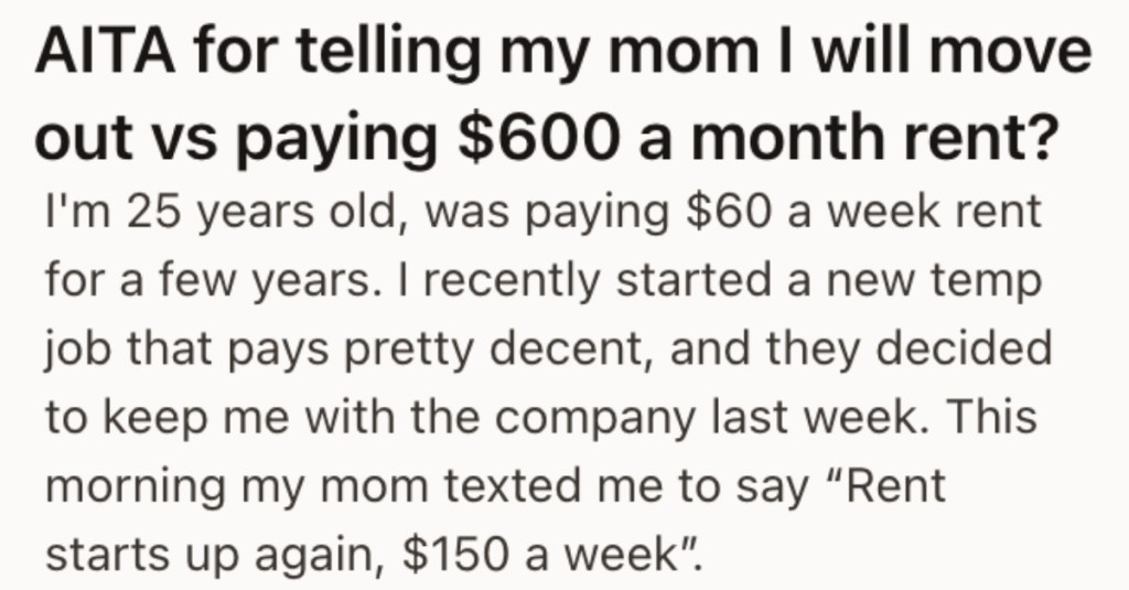 Parents Tried To Significantly Increase Their Rent, So They Turned The Tables And Moved Out
