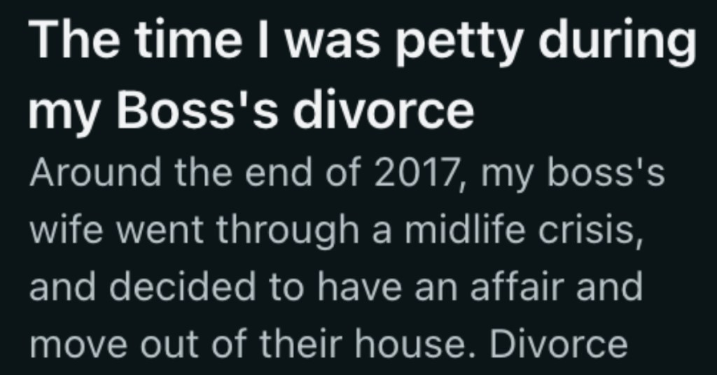 Their Boss’ Wife Got Petty During Divorce Proceedings, So When Employee Was Asked To Help Divide Up Belongings They Made Sure They Were Just As Petty