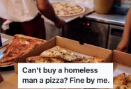 Manager Wouldn’t Let Them Give A Homeless Man A Pizza, So They Conspired With A Customer To Make Sure The Guy Got Free Food