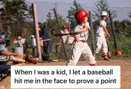 His Dad Wouldn’t Give Him A Break While Playing Catch, So He Took His Advice Literally And Let The Ball Hit Him In The Face