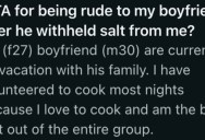 Her Boyfriend Wouldn’t Give Her The Salt While She Was Cooking, So She Told Him That He’s Controlling