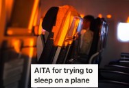Passenger Tried To Sleep On Their Tray Table, But The Person In Front Of Them Tried To Put Their Seat Down And Caused Major Problems
