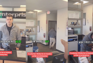 Man Tries To Shame Enterprise Car Rental Employees, But It Backfires When They Stay Completely Calm And Make Him Look Foolish