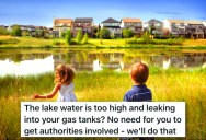 Local Gas Station Demanded HOA Stop Their Lake From Leaking Into Their Tanks, So They Get Revenge By Calling The Government And Getting Them In Big Trouble