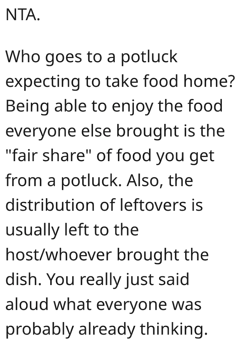 Tikka Comment 3 Entitled Neighbor Tries To Leave The Potluck Early With The Entire Tray Of Chicken Tikka Masala, So The Host Calls Her Out To Her Face