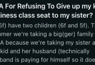 She And Her Kids Had Business Class Seats, But When Her Sister Demanded One Of Them… Things Got Heated