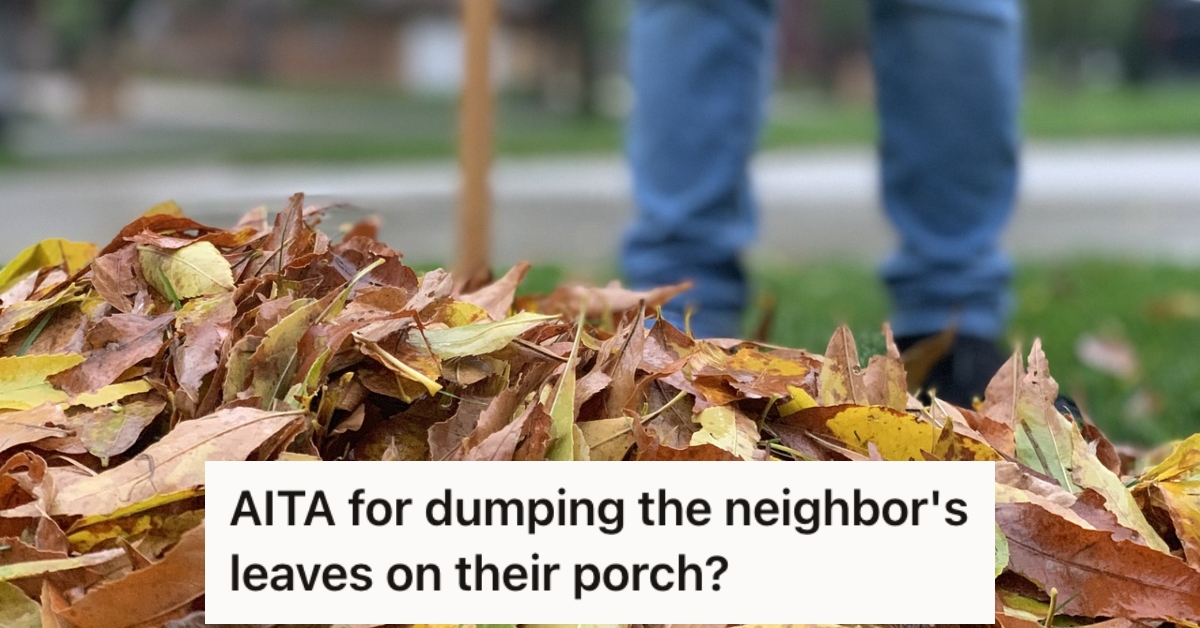 When His Neighbors Didn't Clean Up Their Leaves, He Did It For Them And Left The Pile On Their Porch To Teach Them a Lesson