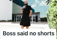The New Boss Won’t Let Him Wear Shorts To Work, So He Decided To Go With A Kilt Because It’s Not Against the Rules