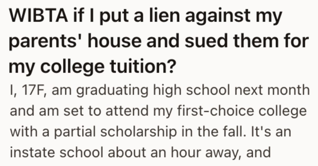 She Found Out Her Parents Blew Her College Tuition Money, So Now She’s Thinking About Suing Them