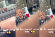This Woman Fell Asleep in Her Car And Only Woke Up When It Was Being Towed