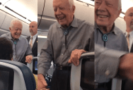 People Love This Wholesome Video Of President Jimmy Carter Shaking Hands On A Plane