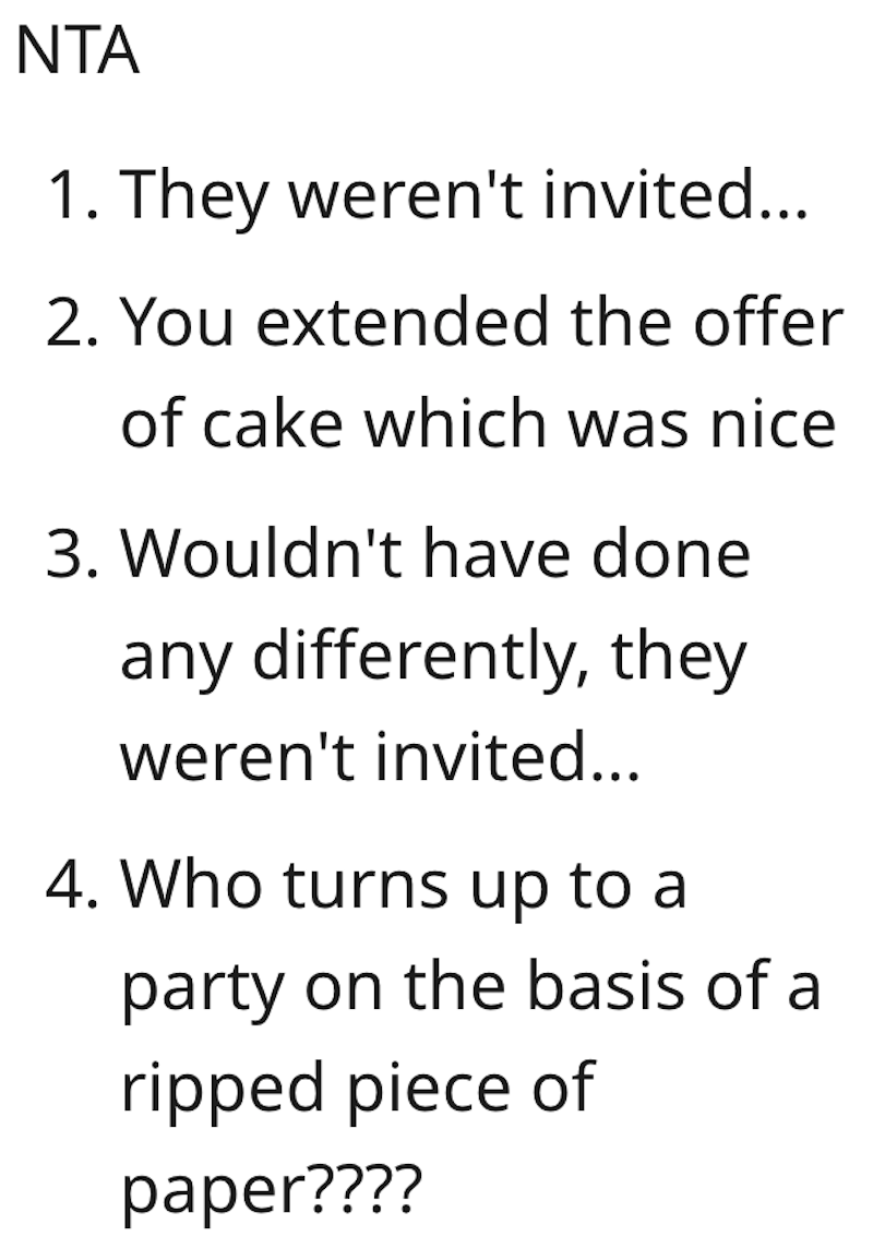 InvitePay Comment 1 Sons Bully Shows Up Uninvited To His Birthday Party, So Woman Tells Her Father That If She Wants To Stay, Hed Have To Cover Her Entrance Fee