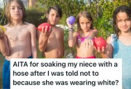 Spoiled Niece Wouldn’t Stop Throwing Water Balloons At His Son, So He Ended Up Making His Niece Wet While She Wore White Clothes