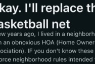 The HOA Insisted They Put A Net On Their Basketball Hoop, But They Didn’t Specify What Kind of Net