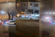A Tow Truck Driver Was Caught On Camera Damaging A Car And Then Driving Away