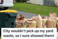 Homeowner Left Large Bins Of Yard Waste On His Curb But Collectors Wouldn’t Take It, So He Did Something To Make Sure That The Waste Got Removed
