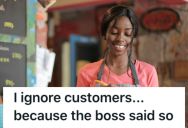 Boss Demands That Employee Stay On The Patio, But Then No One Can Work The Cash Register So Boss Has To Do It