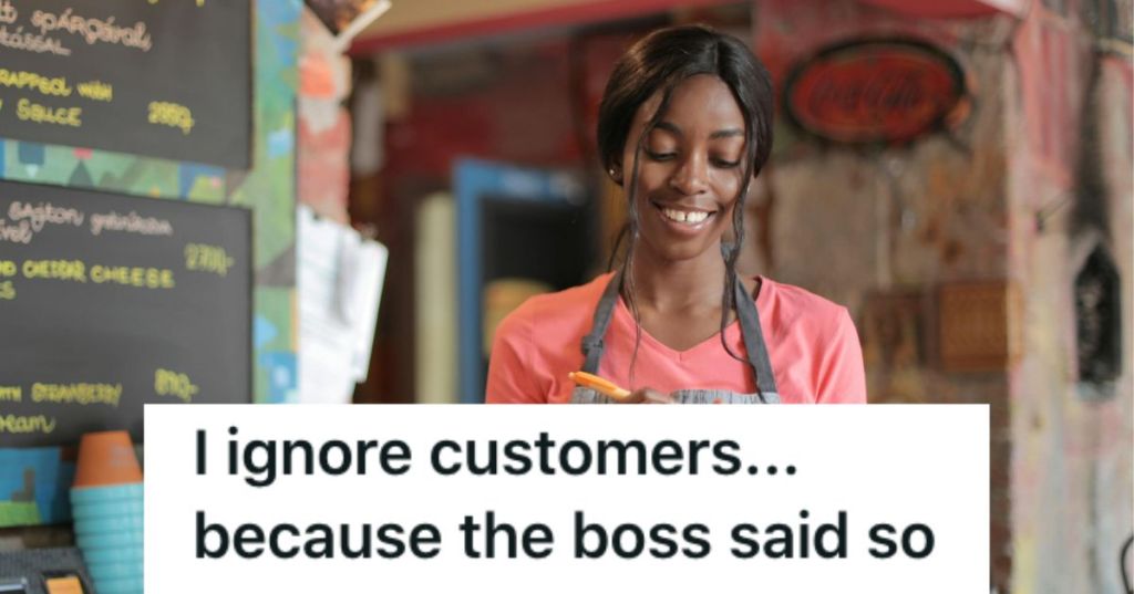 Boss Demands That Employee Stay On The Patio, But Then No One Can Work The Cash Register So Boss Has To Do It